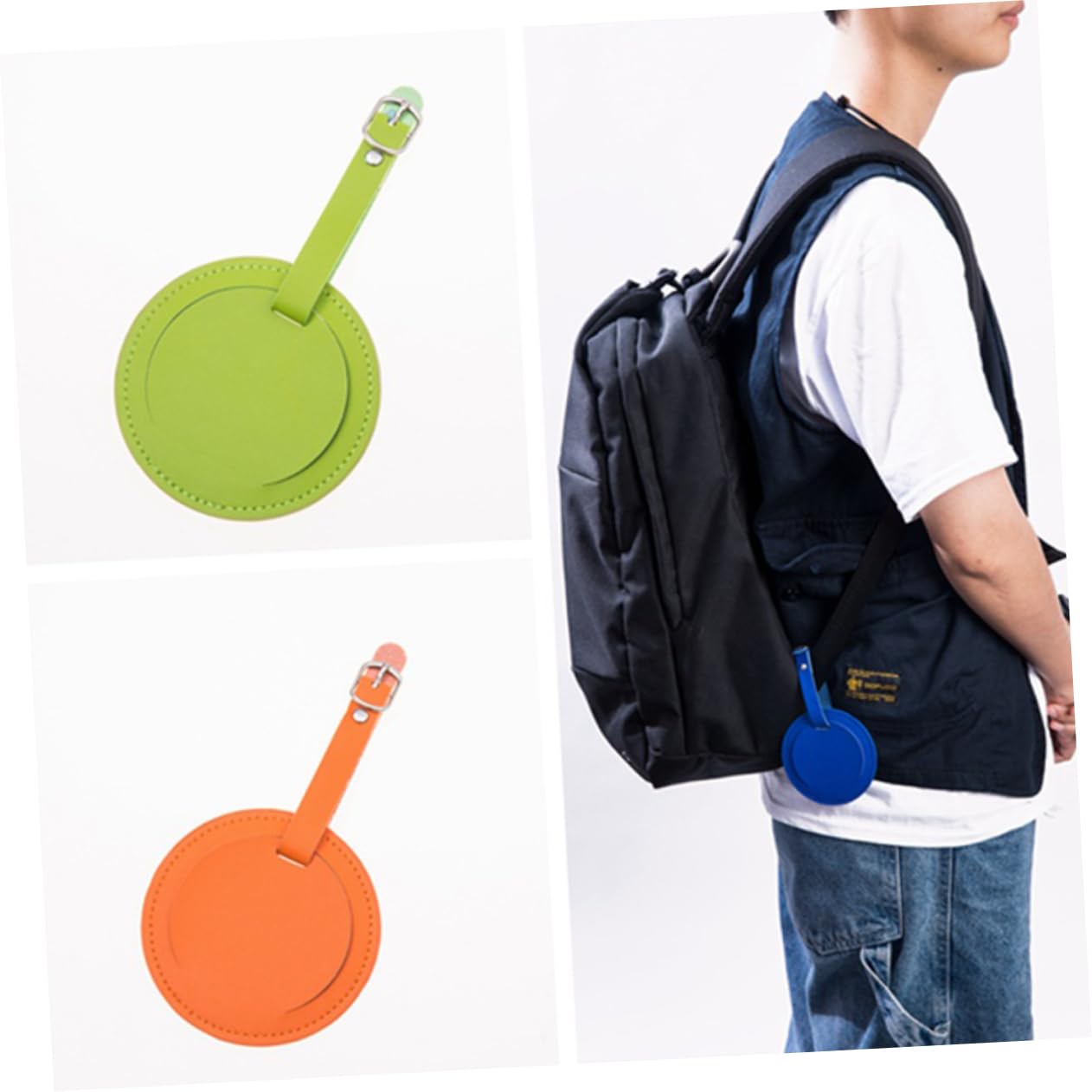 PACKOVE 10pezzi Etichette Id Pu Blu Per Valigie e Etichette Resistente Fibbia e Indirizzo Per Identificare Bagaglio