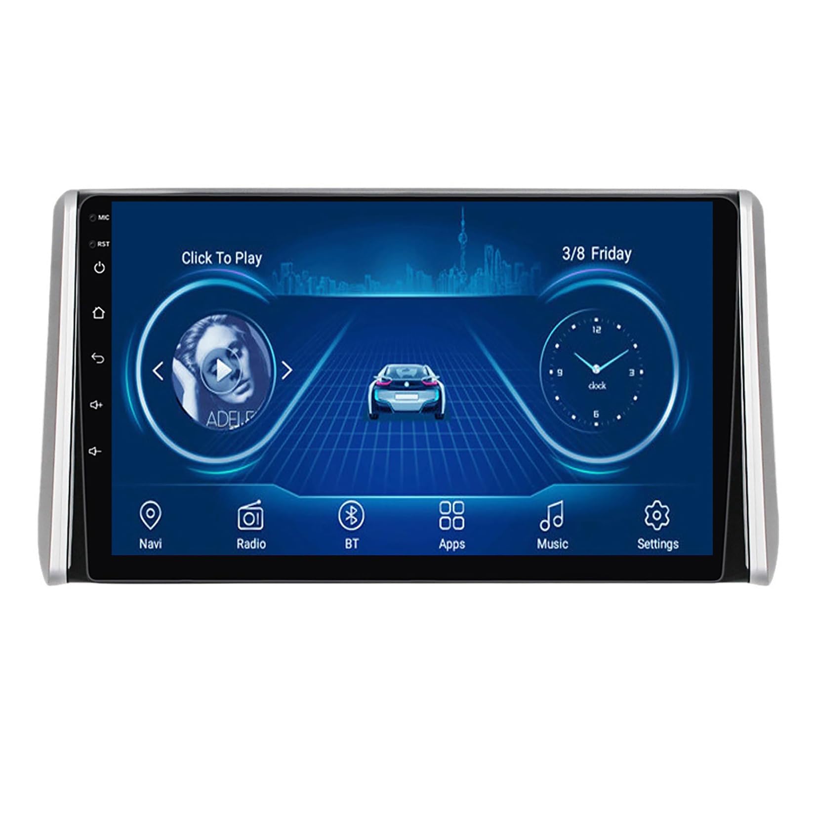 Estéreo de coche Android 12 de 10 pulgadas para Toyota RAV4 2018-2020 | Pantalla táctil HD, CarPlay, Android Auto, Bluetooth 5.0, navegación GPS, cámara de respaldo, control del volante