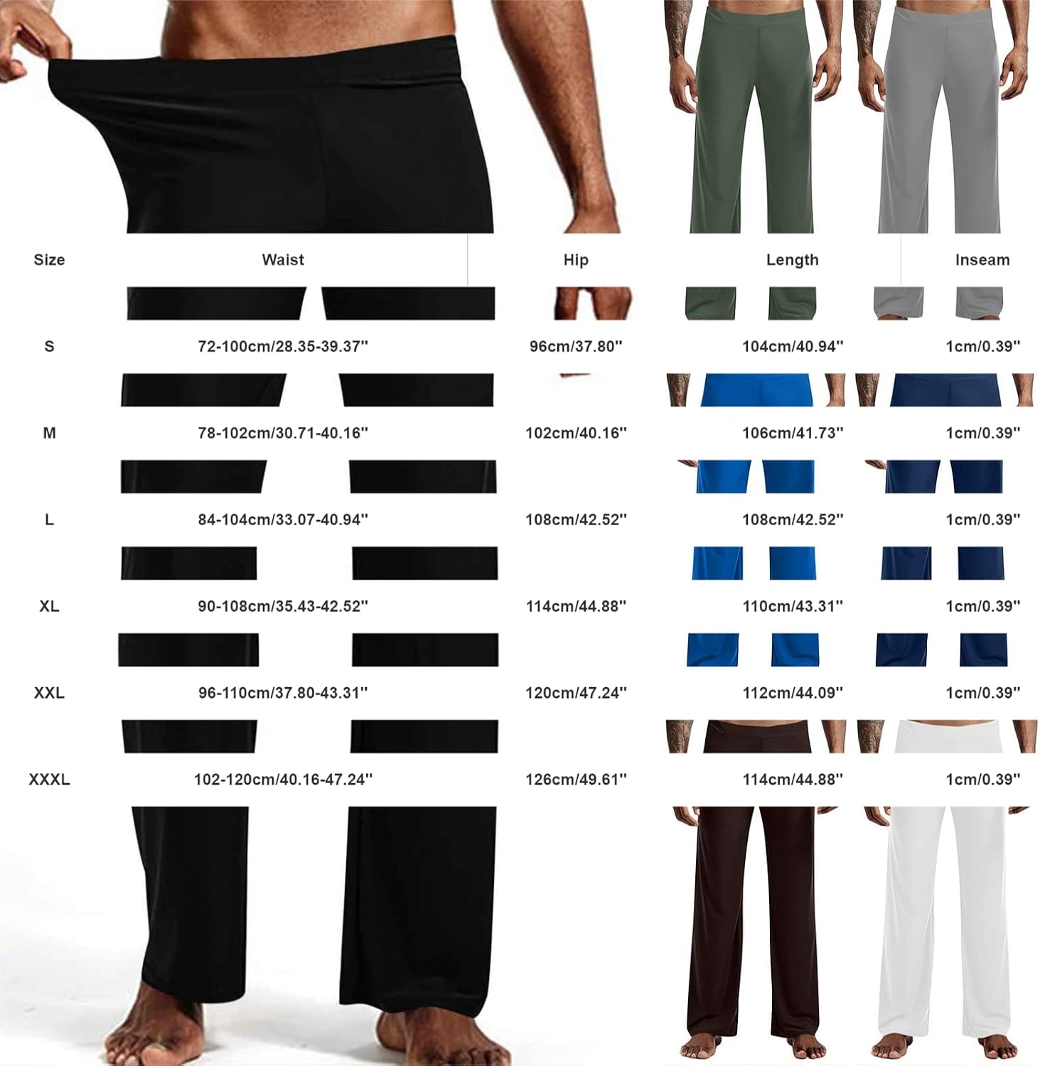 HJINGSUN Mens Stretch Pants Long Yoga Pants Elastic Waist Trousers Athletic-Fit Tummy Control Pants Quick Drying Sweat Pants