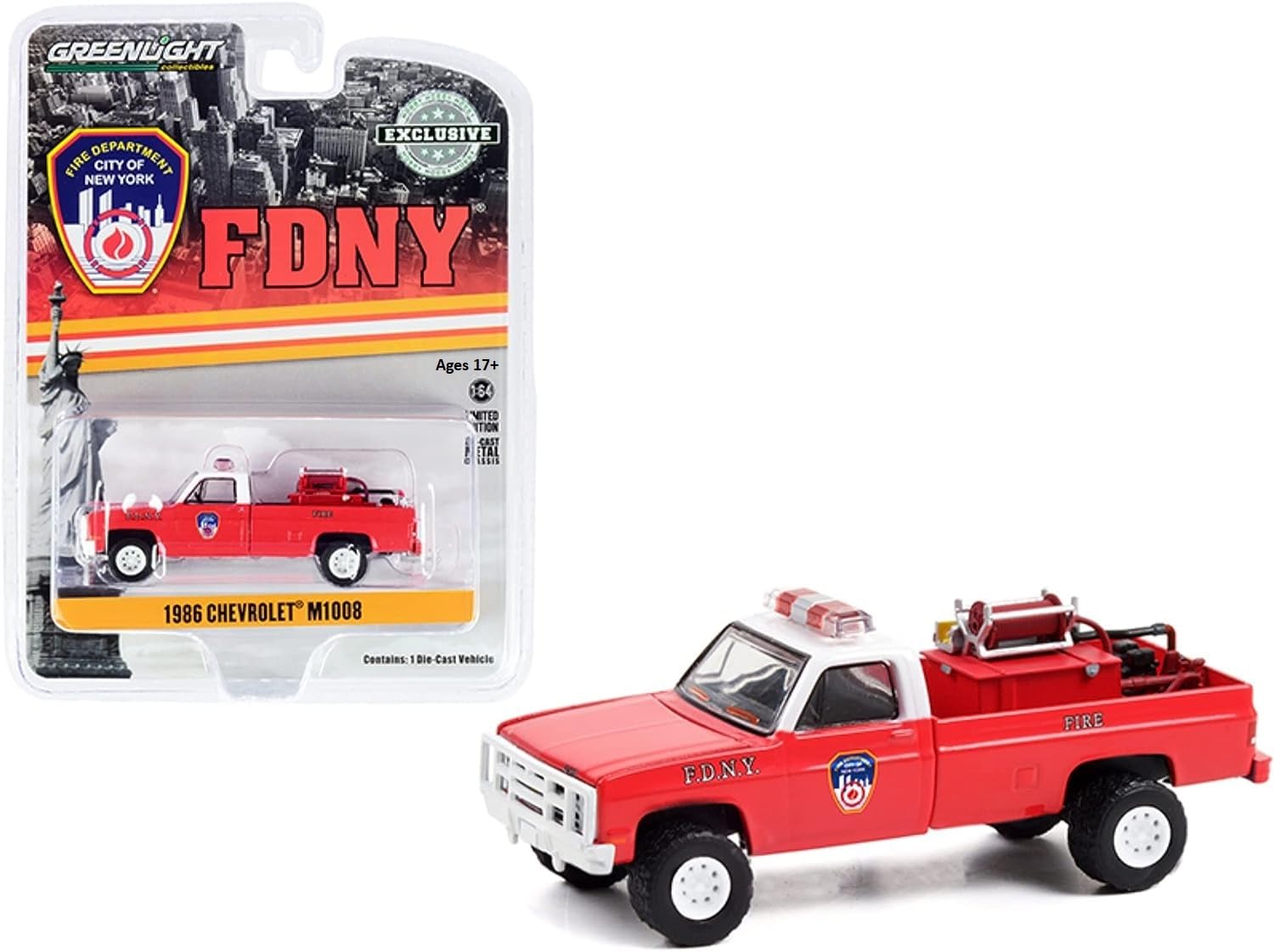 Greenlight 1/18 - Ford Bronco 1996 FDNY New York Fire Dept Diecast Model Car 7427264991074