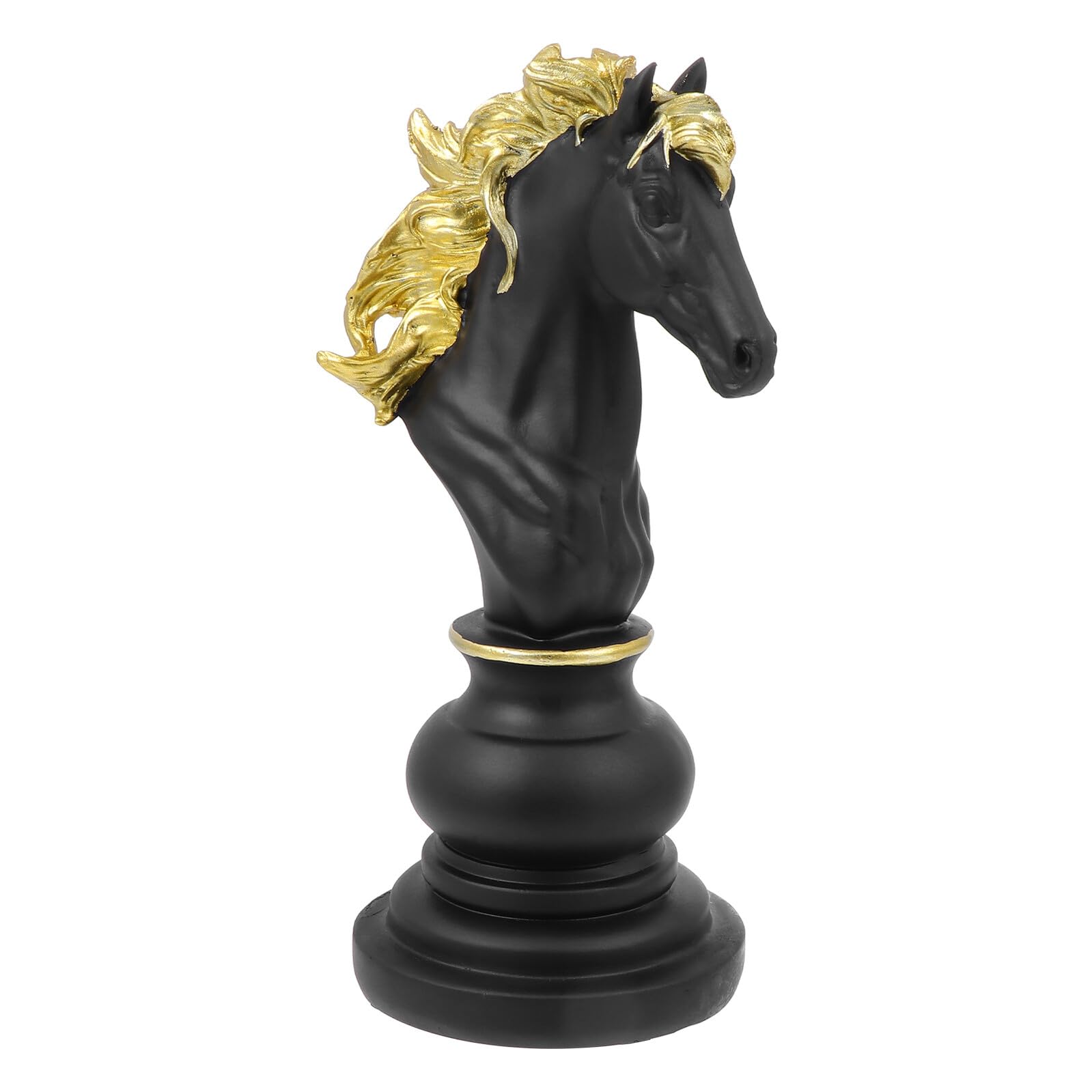 Ornement cheval d'échecs en résine noire | Le cadeau idéal pour les passionnés de design