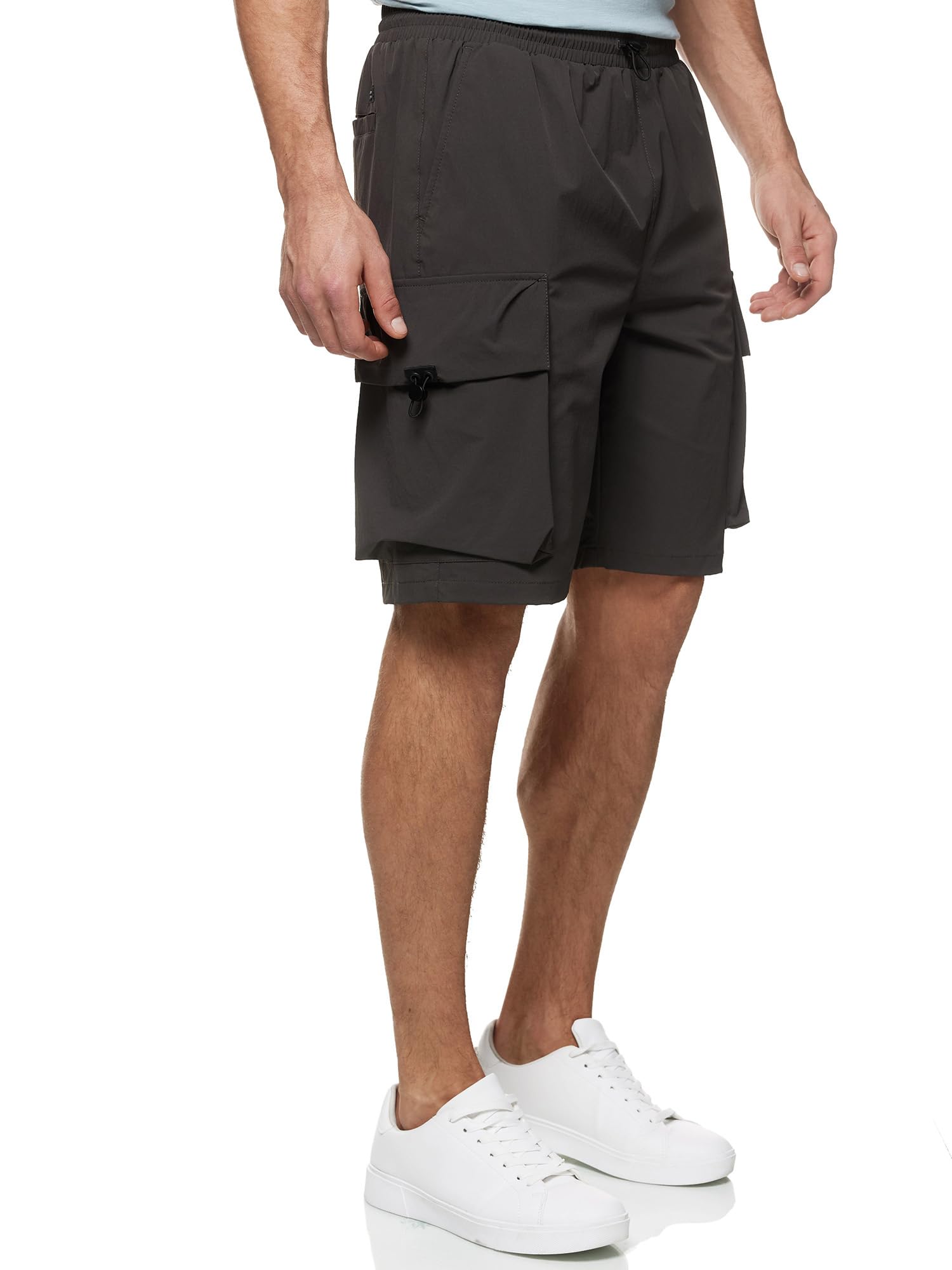 Indicode Hombres INConan Cargo Shorts | Bermudas Cargo elásticas con cordón Ajustable y 5 Bolsillos