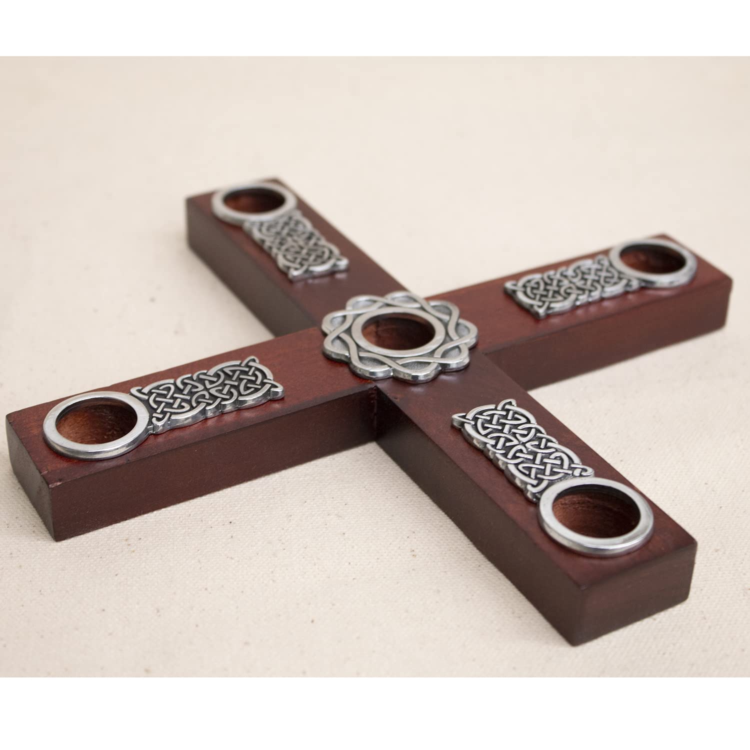 Kathedrale Art AD133 Keltischer Knoten Holz Kreuz Adventskranz Kerzenhalter, 20,3 cm Durchmesser