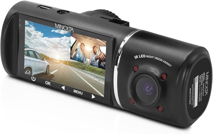 Minolta Cámara para Carro 3-Canales 1080p con Pantalla LCD miniatura 9