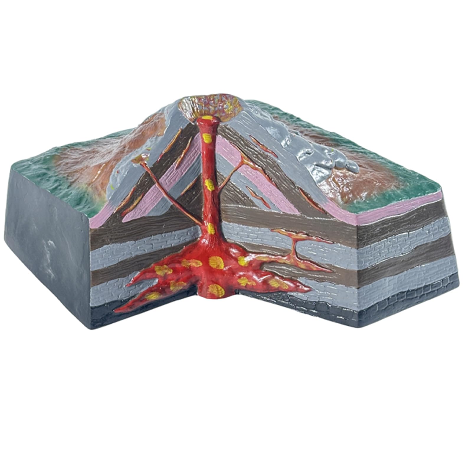YRQMGSF Volcano Model - Geomorphological Model - Geography Teaching Instruments Volcano Model for School Project,Brown,42cm