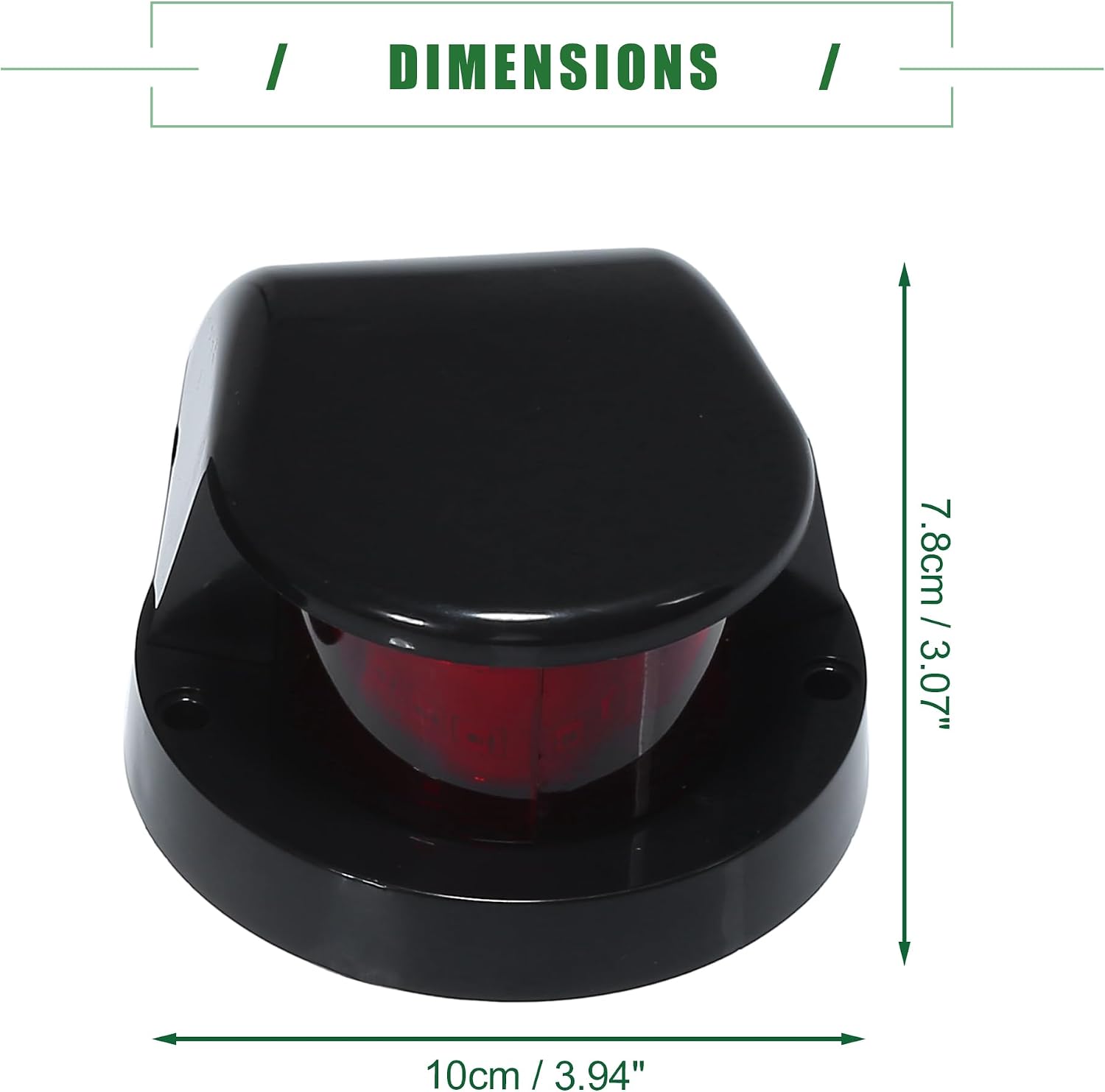 Motoforti Universal Interior Boat Navigation Lights, Marine Boat Lights for Pontoon Boat Small Boat, ABS Metal, Red Green Black Shell, 1 Set
