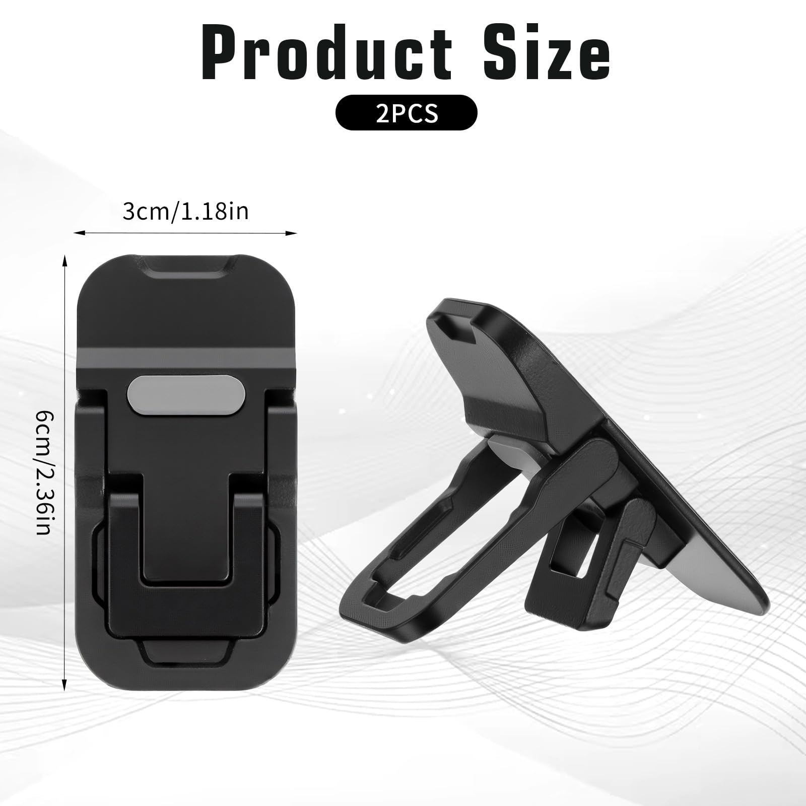 2 PCS Large Size Zinc Alloy Mini Foldable Laptop Stand for Desk, Portable Computer Keyboard Riser with 2 Adjustable Angles, Self-Adhesive Invisible Laptop Riser, Mini Metal Laptops Feet Lifter