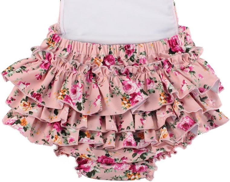 China Rose 50's Floral Ruffles Rompers Backless Dress Bathing Suit Swimwear