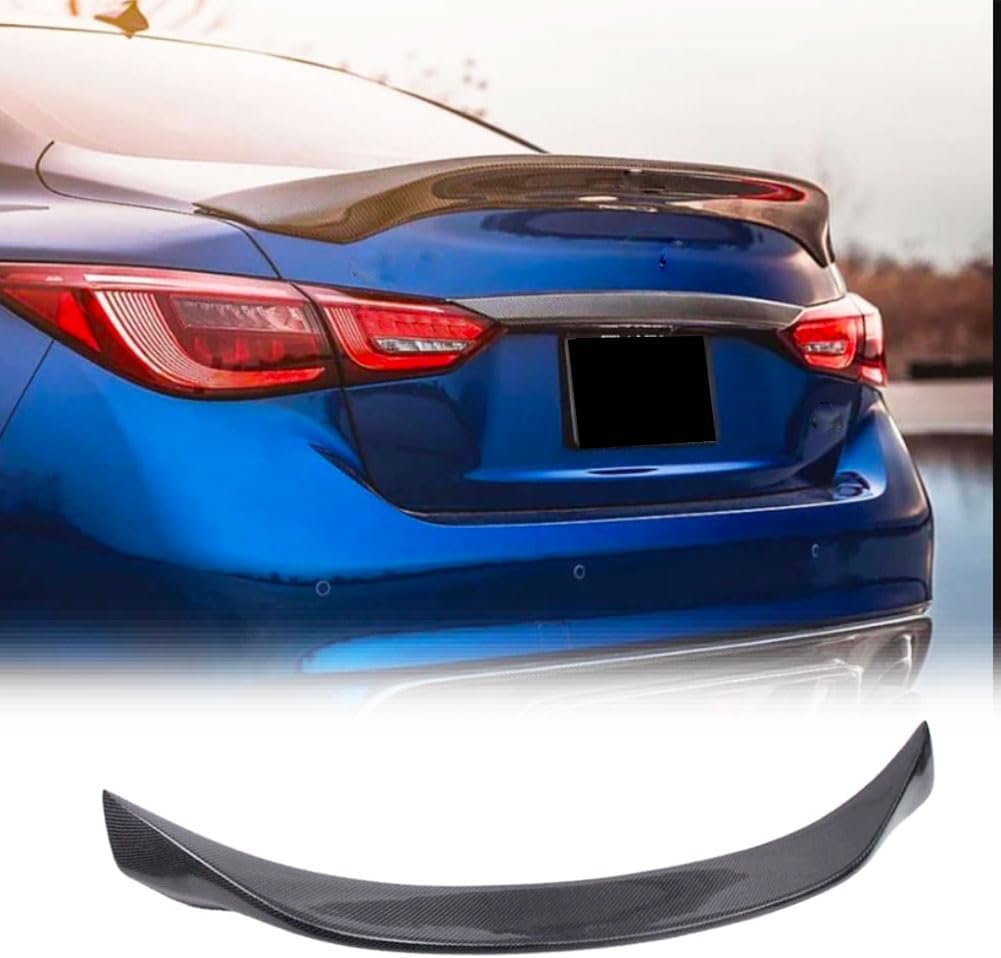 Real Carbon Fiber Trunk Spoiler for Infiniti Q50 Q50S Sedan 2014-2024 Rear Boot Lid Highkick Ducktail Wing Tail lip Factory Outlet