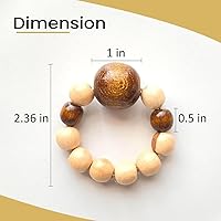 Vista 2 de Juego de 6 servilleteros modernos con cuentas de madera Servilleteros de cena para vacaciones y Navidad, fiesta de cumpleaños y decoración de boda