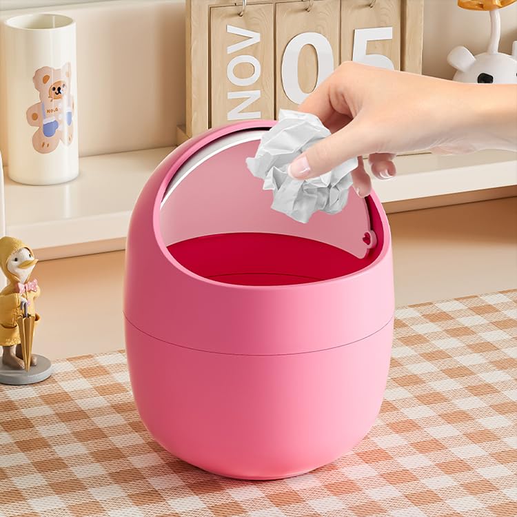 Image of Cortina Corton Design Plastic Small Tabletop Dustbin, Small Waste Bin for Study Table, Office Desk, Bathroom, Kitchen Sink & Washroom (Yellow)