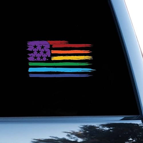 Calcomanía de orgullo con la bandera de Estados Unidos, diseño de orgullo LGBT Vinly para autos, laptops, ventanas, paredes, nevera, inodoro y más,