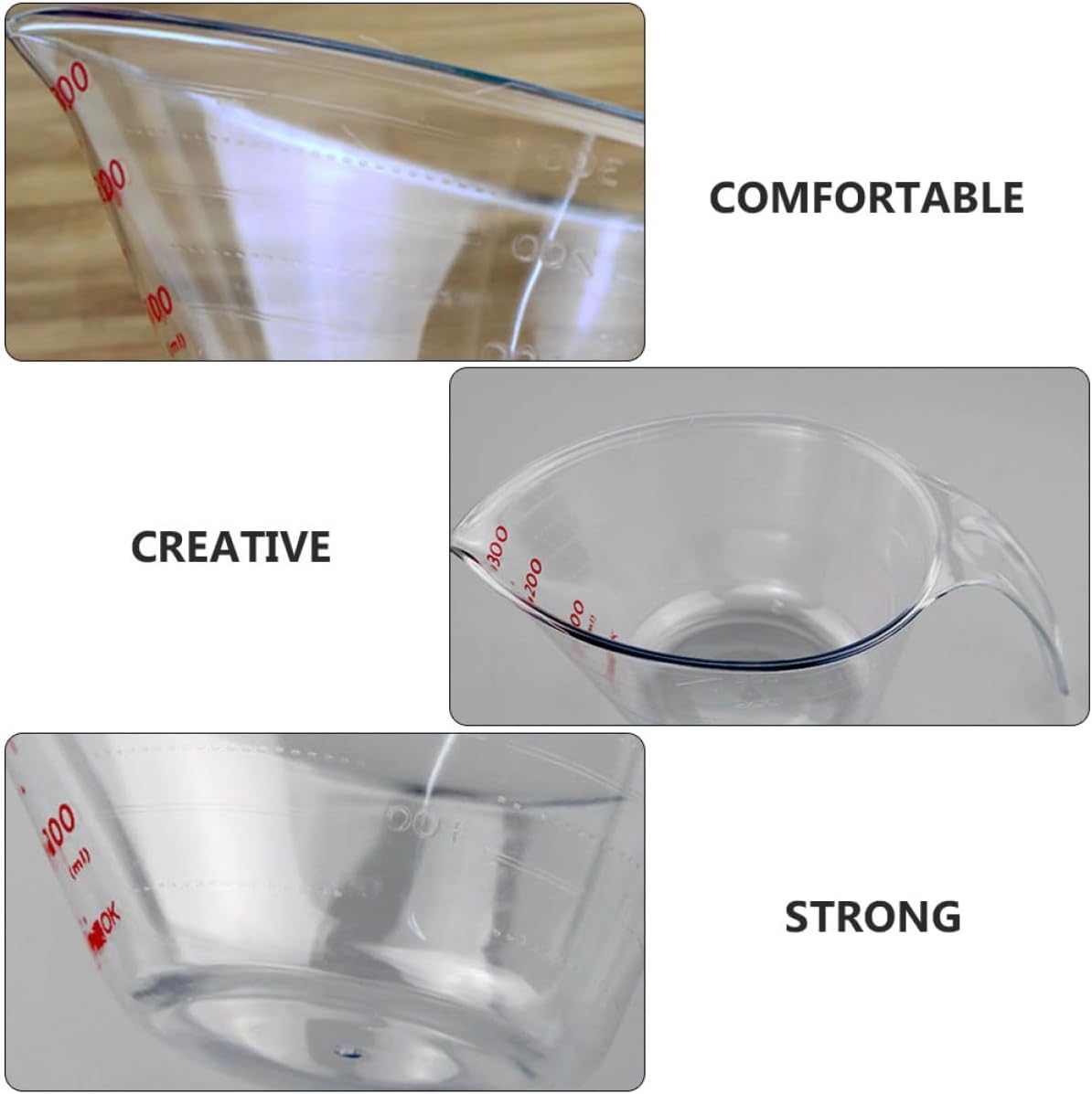 Alipis Laboratory Measuring Cup Set 6pcs Plastic Beaker Dry Measuring Cups Volumetric Container for School Science