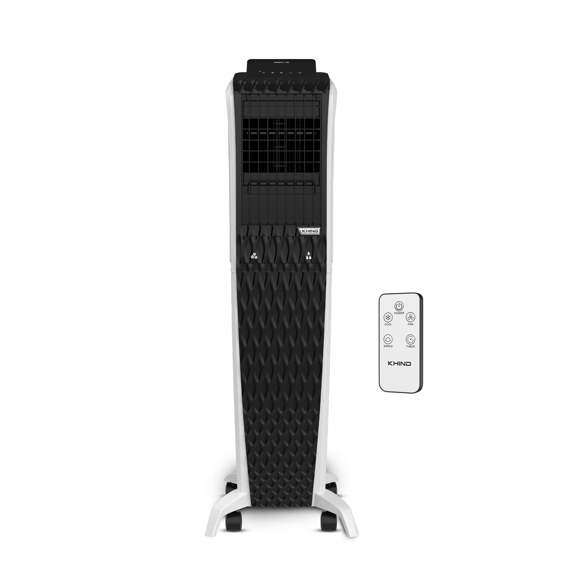 KHIND 55L Air Cooler With Remote, Touch Screen & 3D Oscillation, 3 Sided Honeycomb Pads & 3 Speed Settings, 7 Hour Timer & Air Throw Up to 16m2, Pop-up Control Pannel, EACD553D, 1 Year Warranty