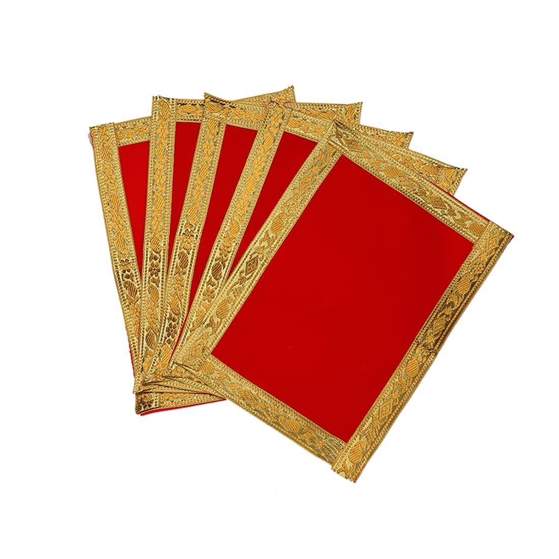 Tapis de prière Puja en velours lot de 5, cadeau culturel traditionnel pour pendaison de crémaillère