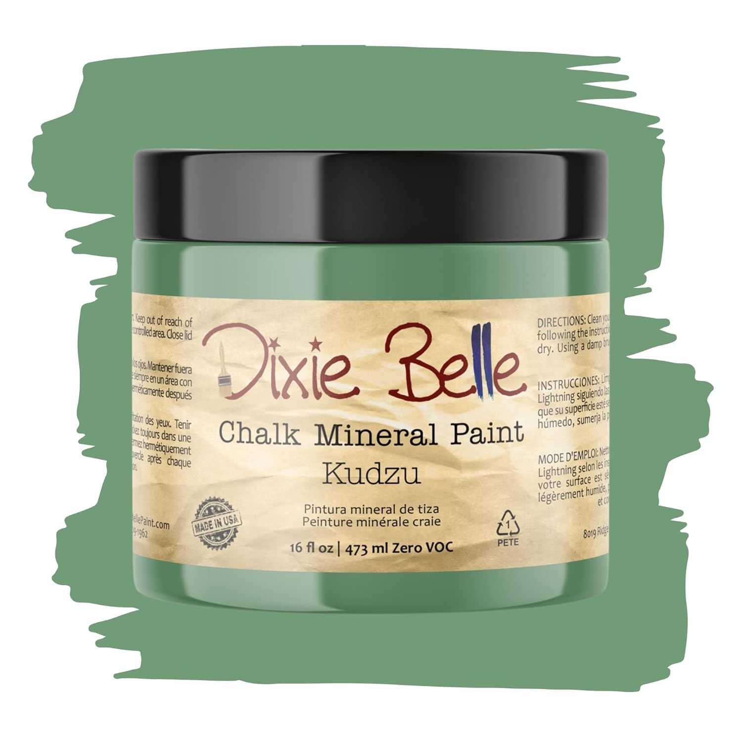 Dixie Belle Paint Company Chalk Finish Furniture Paint - Caviar (32oz) - Matte Black Chic Chalk Mineral DIY Furniture Paint — view 342