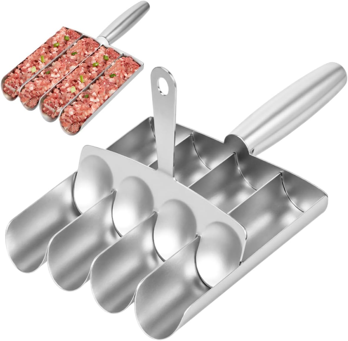 Amosfun 1Set Meatball Maker Tool Non Stick Meatball Shaper for Efficient Cooking Multi Row Design for Meat Fish and Vegetable Balls Easy to Clean
