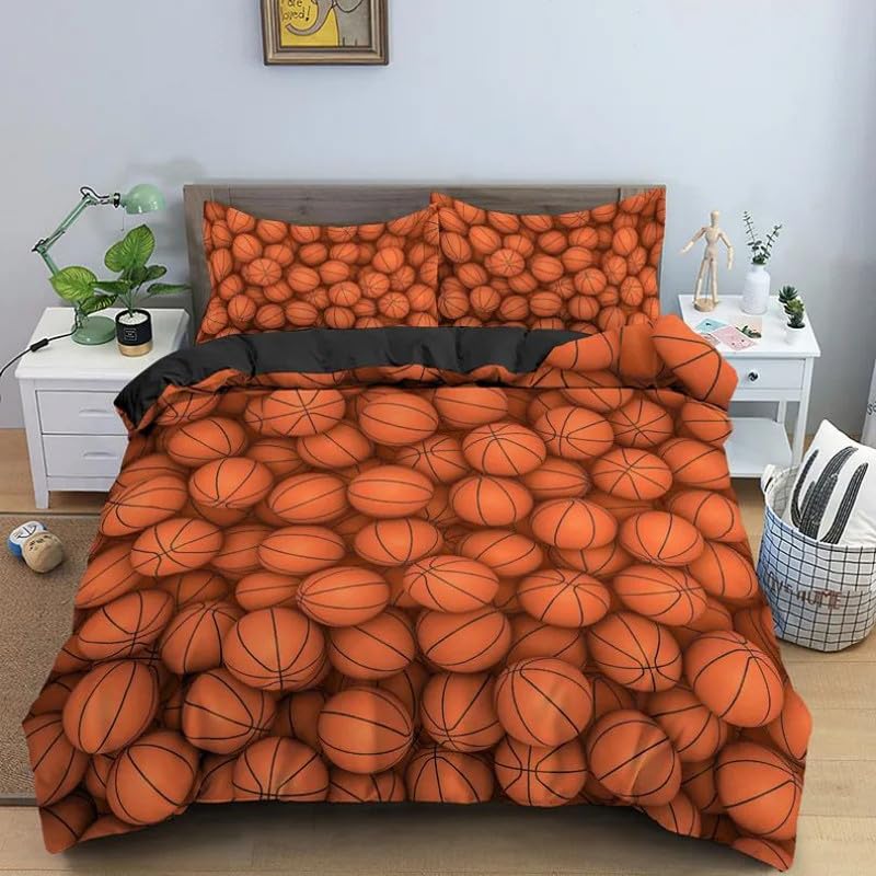Housse de Couette 220x240 Basket-Ball Doux Parure de Lit