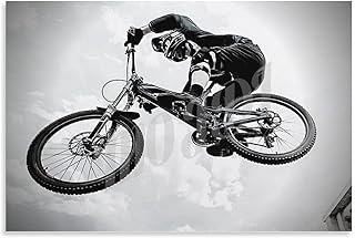 QYSHVT Mountain Bike Wall Art Black And White Campaign Poster Canvas Painting Wall Art Poster for Bedroom Living Room Decor 16x24inch(40x60cm) Unframe-style