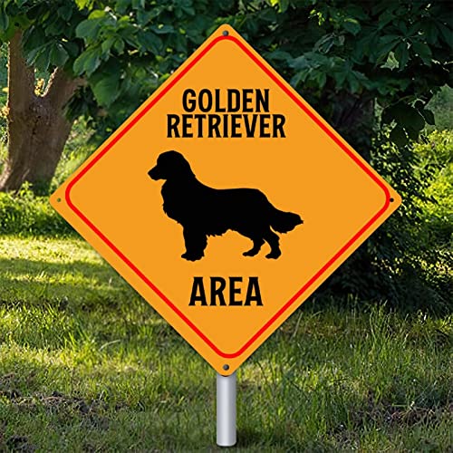 Plaque en métal Golden Retriever Area Panneau Rouillé Étanche Décoration Portail Jardin
