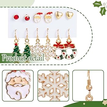 Orecchini pendenti Natale set da 17 - svg laser cut jewelry file