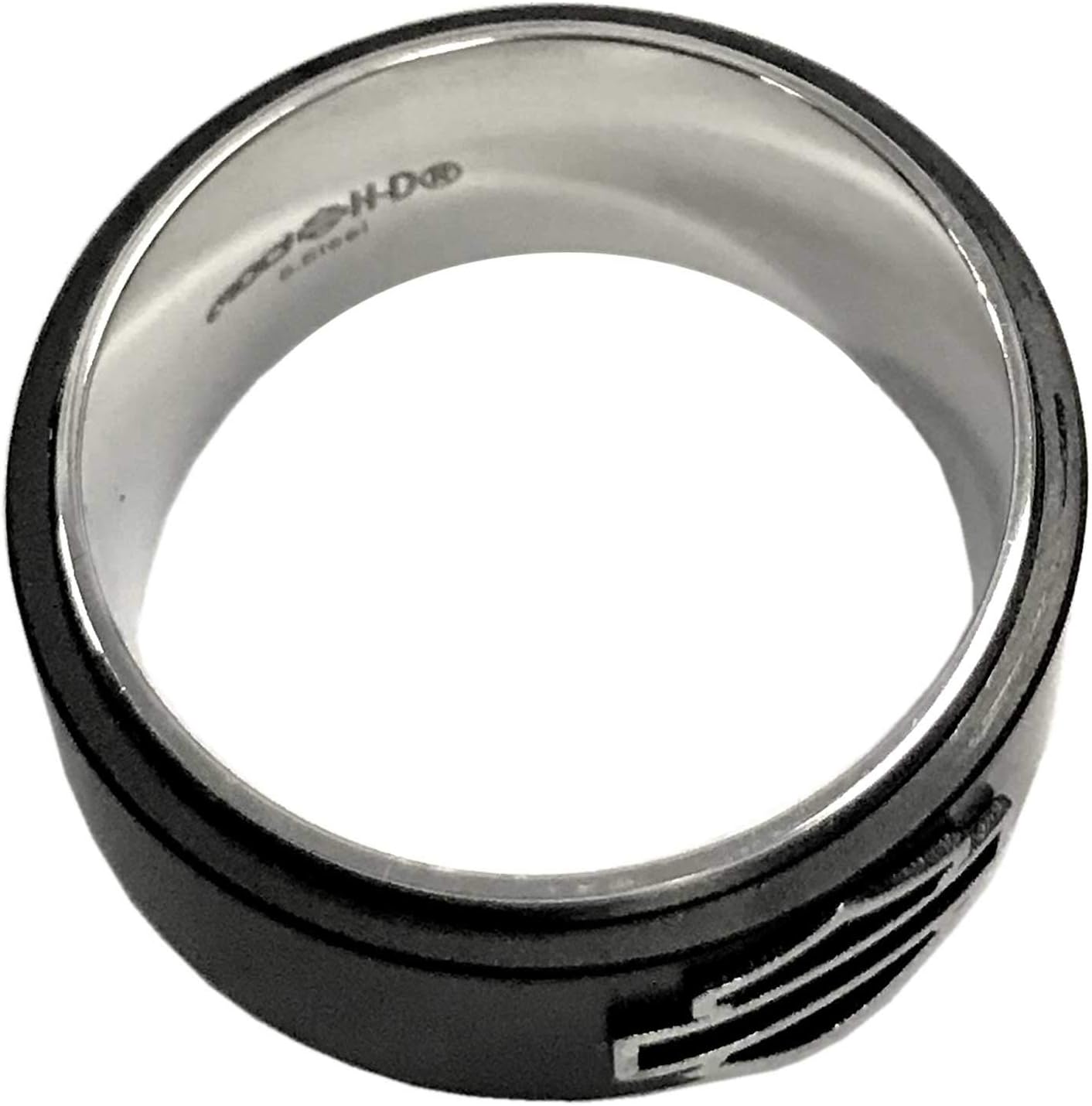 Harley-Davidson Men's Bar & Shield Black Steel Band Ring HSR0001