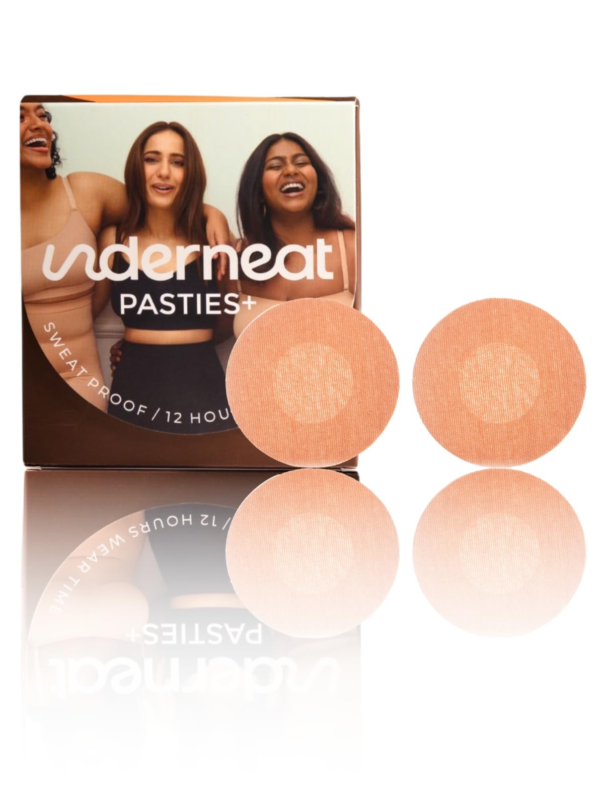underneat Set of 5 Adhesive Stick On Reusable Adhesive Invisible Nipple Cover Petal Pasties Tape, Beige-picture-11