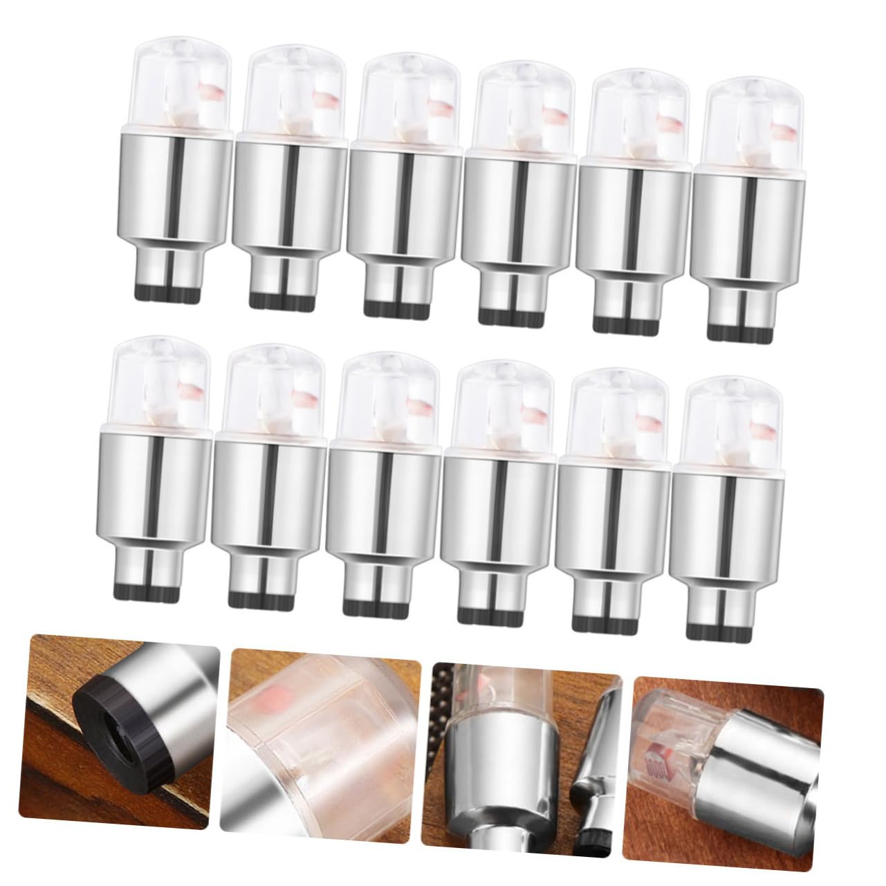 TOYANDONA Lumière De Soupape Brillant Éclair Lumières des Pneus Lumière De Roue Vélo Lumière Voyant De Vélo De Route Lampe À Rayons De Roue Acier Inoxydable