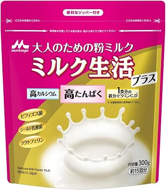Adult Milk Powder Milk Life Plus 1 Bag 10.6 oz 300 g Nutritional Supplement Morinaga Dairy Adult Milk Powder Bifidobacteria Lactic Acid Bacteria Lactoferrin High Protein High Calcium Disaster