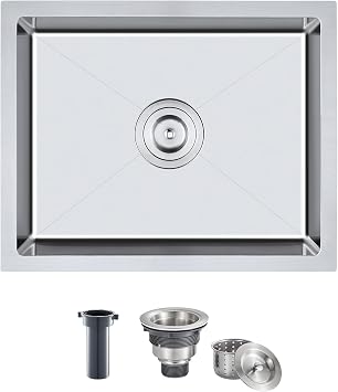 20"x16" Undermount Single Bowl Kitchen Sink 304 Stainless Steel