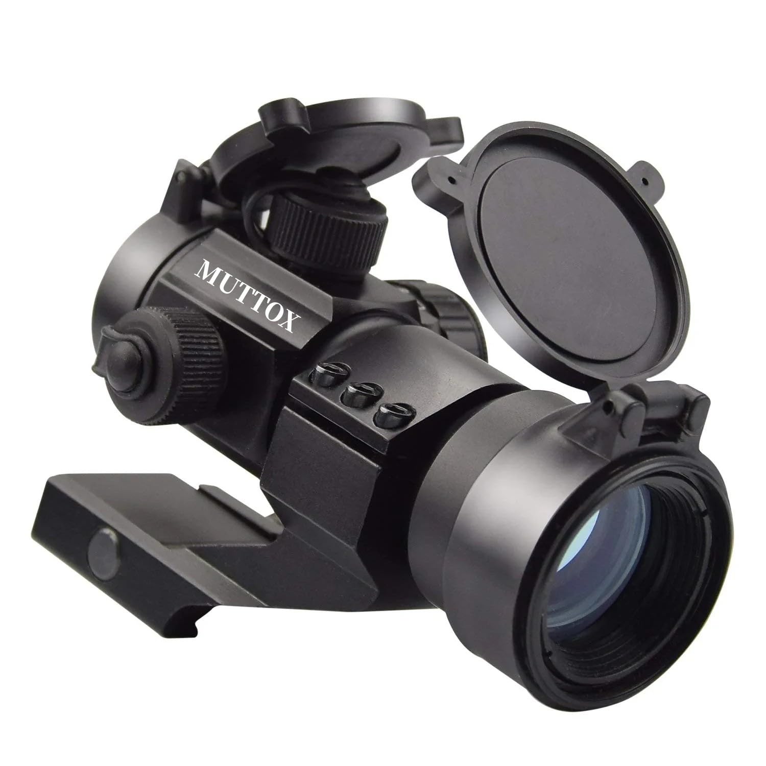 MUTTOX Red dot Sight MOA 3X Magnifier Scope with Flip Up Side Mount + Green Optics Combo for 20mm Hunting Sport Cantilever Picatinny Mount (Black)