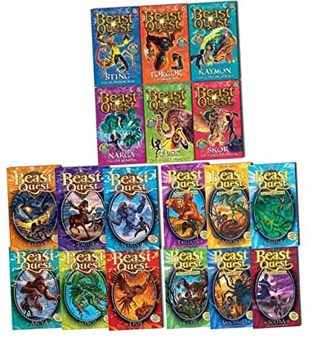 Beast Quest Collection 18 Books Set Adam Blade Series 1,2 & 3 (Arcta, Epos, Ferno, Nanook, Sepron, Tagus, Trillion, Arachnid, Vipero, Soltra, Claw, Zepha, Sting, Tusk, Kaymon, Narga, Skor, Torgor)