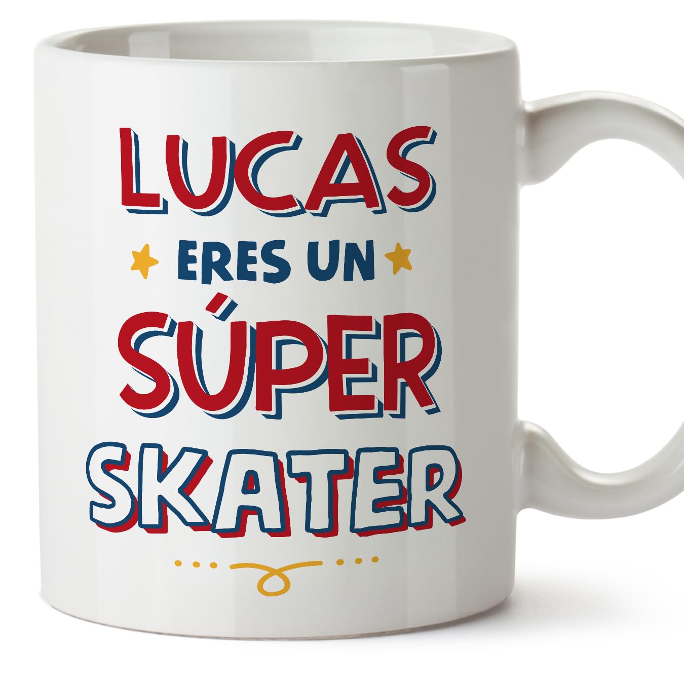 MUGFFINS Personalised Mug for Skater Man - in Spanish - Eres Súper - Funny Custom Gift for Colleagues - Ceramic 11oz Mug