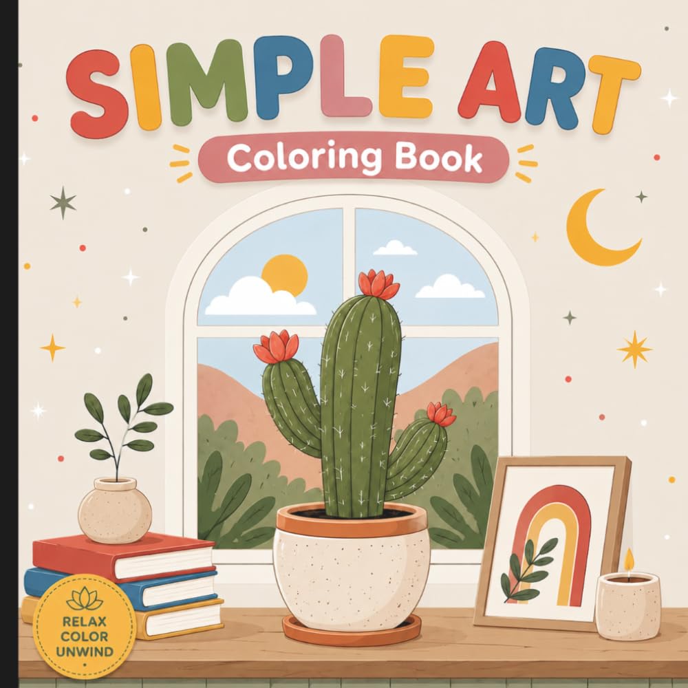 Simple Art Coloring Book: Relaxing Coloring Book For Adults And Teens