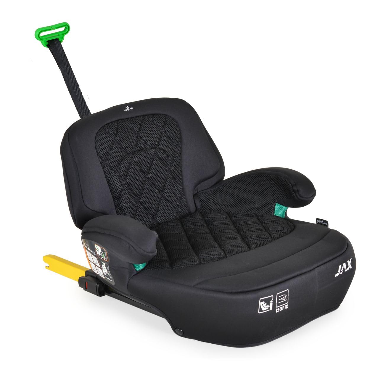 Cangaroo Kindersitz Sitzerhöhung Jax i-Size 125-150cm Gruppe 3 Isofix Top Tether schwarz