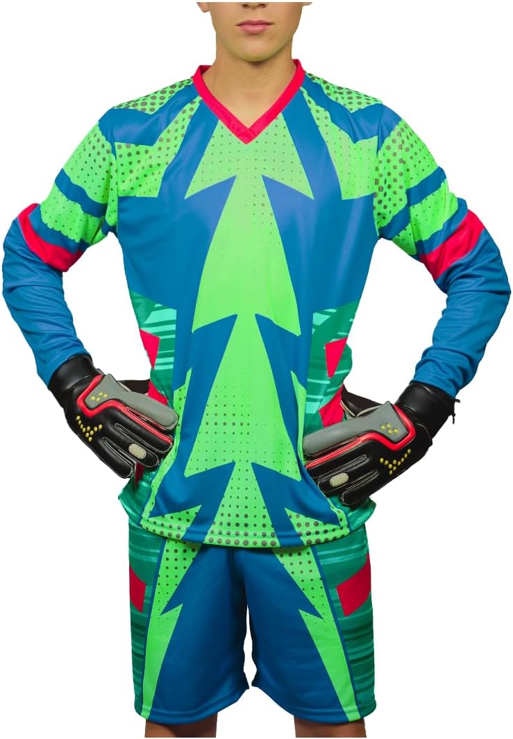 Brody Jorge Campos Blue Goalkeeper Set Jersey and Shorts (Youth Large)