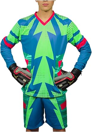 Brody Jorge Campos Blue Goalkeeper Set Jersey and Shorts Youth Small