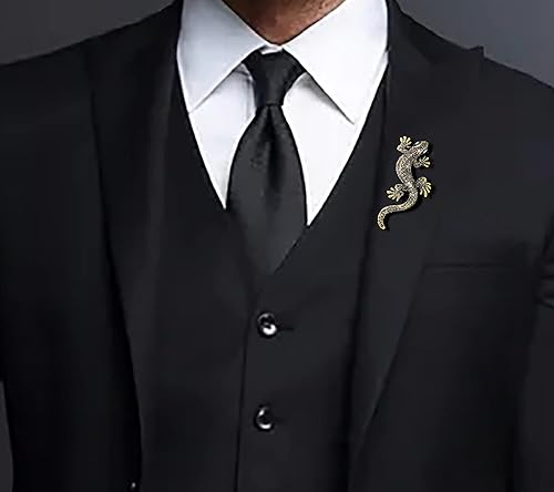 Miniatura 2 de Broche retro de lagarto Gecko Spider Animal Pin de solapa delicado broche de cristal de diamantes de imitación accesorios de joyería para bufanda