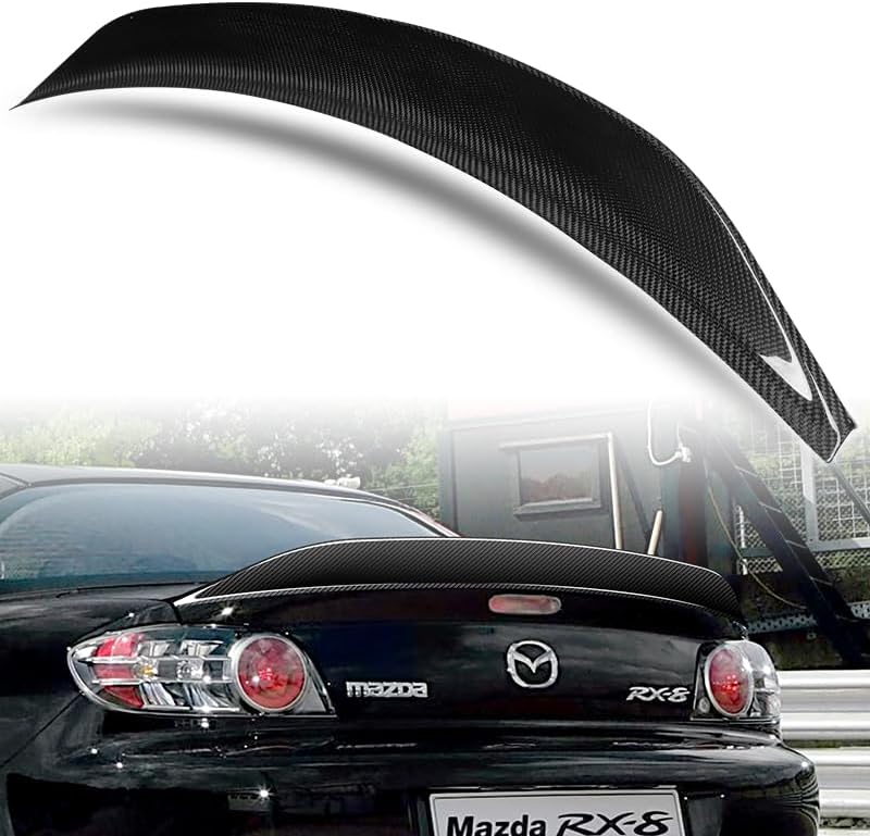 Q1-Tech - Alerón de fibra de carbono estilo STP para maletero compatible con Mazda RX-8 2004, 2005, 2006, 2007, 2008, 2009, 2010, 2011, Mazda RX-8,