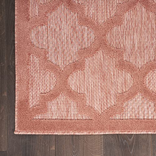 Nourison Easy Care Indoor/Outdoor Coral/Orange 8' X 10' Area -Rug, Easy -Cleaning, Non Shedding, Bed Room, Living Room, Dining Room, Deck, Patio (8X10) #TOP6