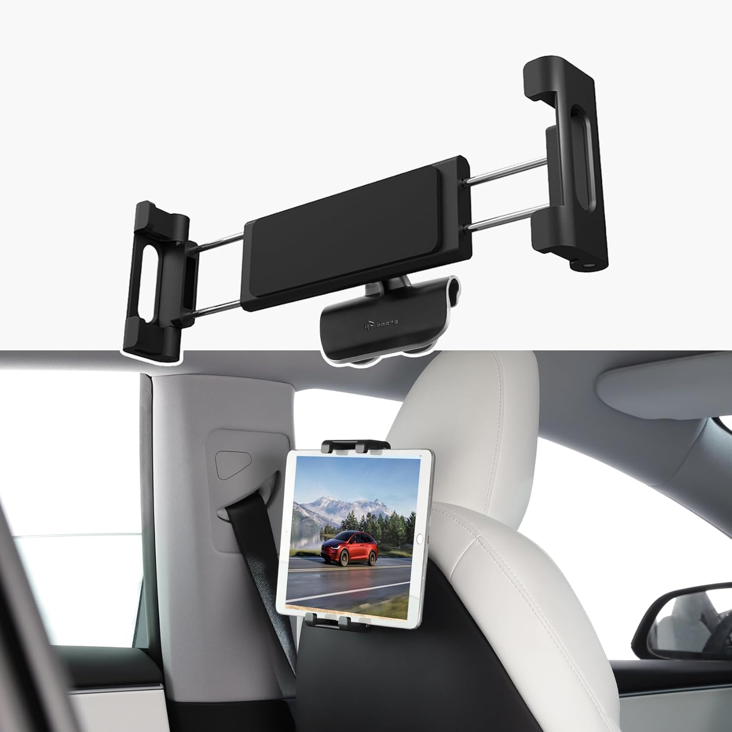 TPARTS Backseat Headrest Tablet Mount Holder for Tesla Model Y & Model 3 All Years (Highland & Juniper Compatible), Fits iPad(Including 12.9" iPad Pro) and Smart Phones Over 4.7"