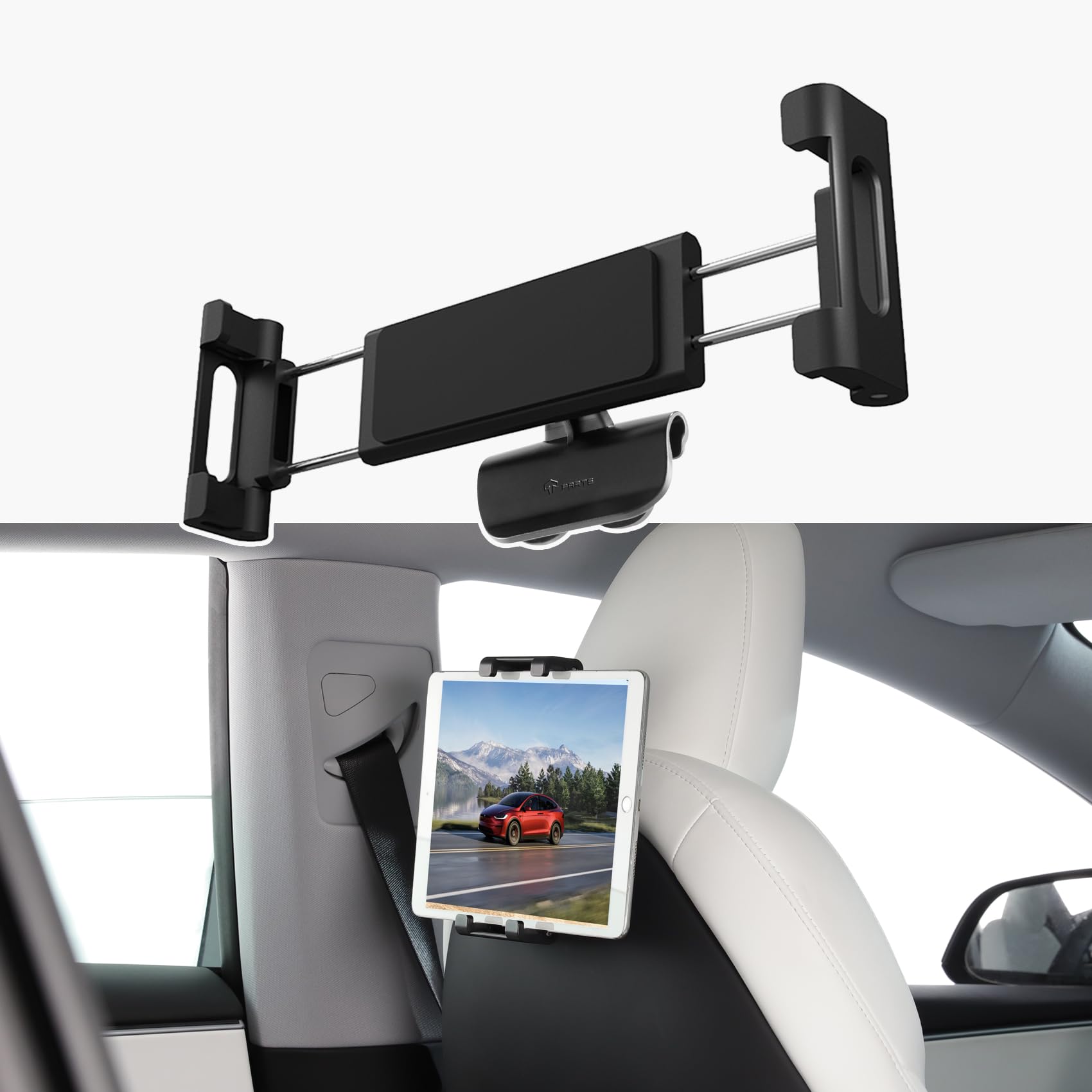TPARTS Backseat Headrest Tablet Mount Holder for Model 3 Highland 2024+/New Model Y Juniper 2025+, Compatible iPad(Including 12.9