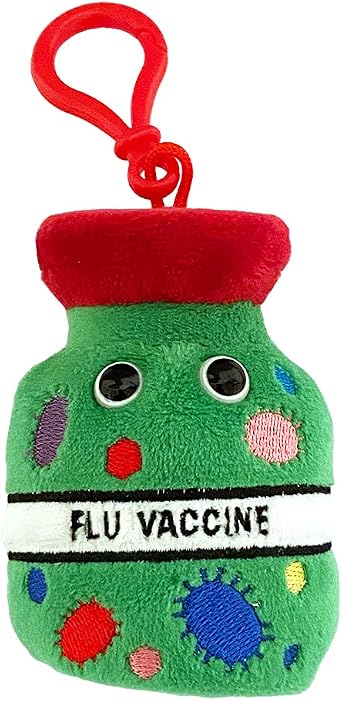GIANT MICROBES Flu Vaccine Keychain Learn about Immunology and the Flu, Educational Gift for Friends, Students, Doctors, Nurses, Scientists, Pharmacists and Anyone with a Healthy Sense of Humor
