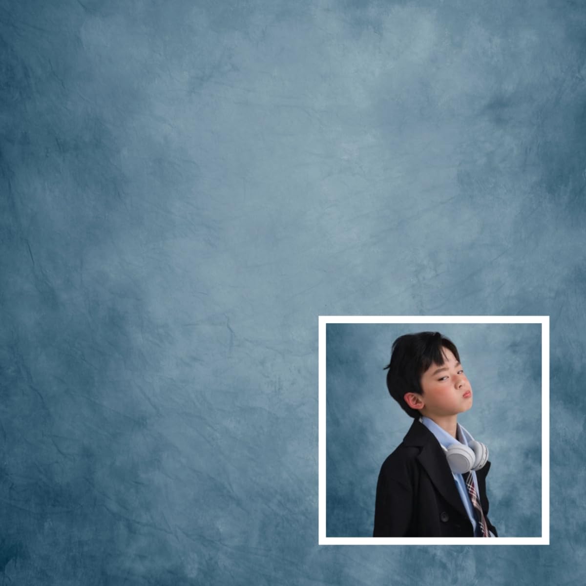WaW 3x3 m Blue Photo Background Studio for Portrait Photography Fabric Backgrounds for Photo Studios