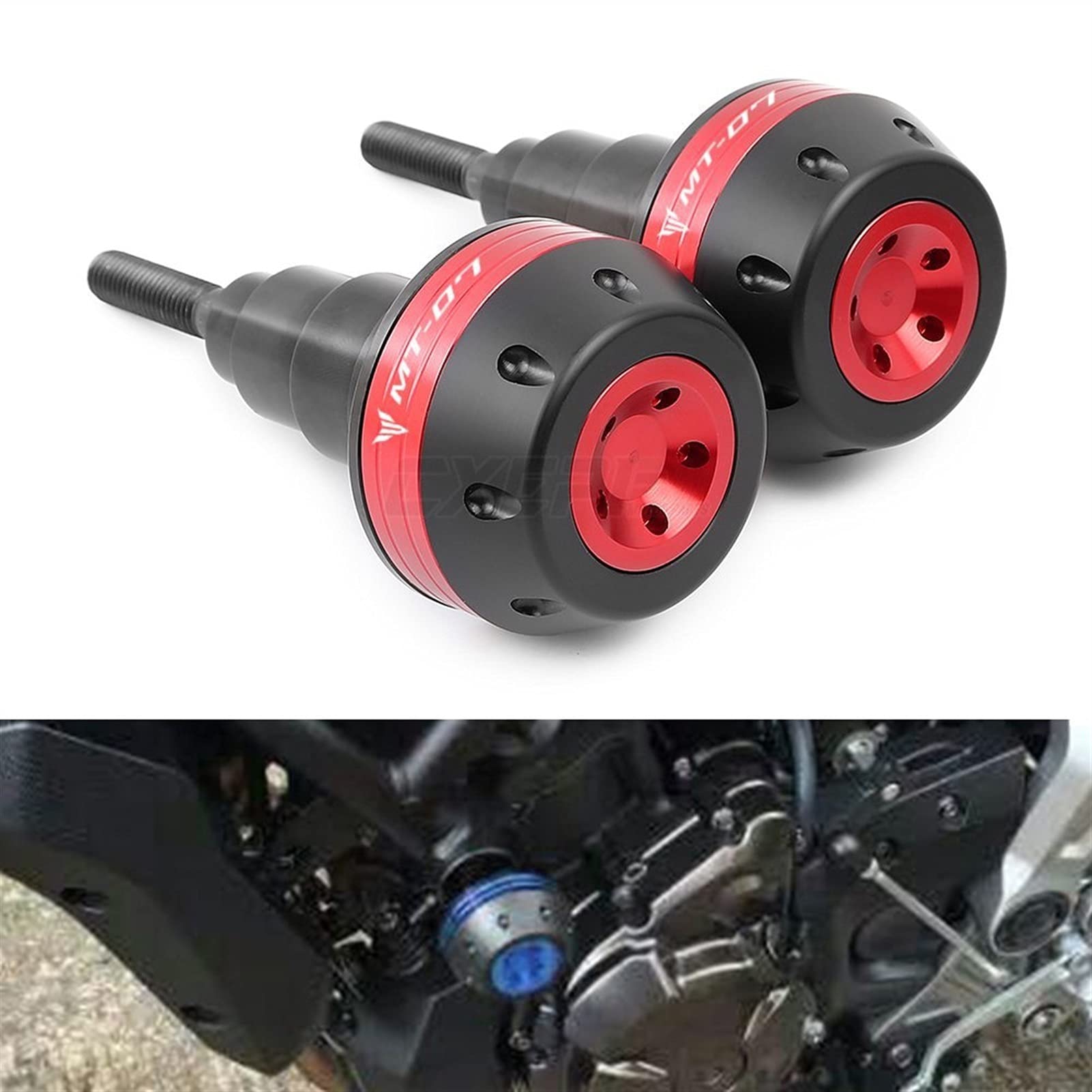 Do Yamaha MT07 MT 07 2015-2020 osłona suwaki silnika motocykl CNC rama suwaki Crash Pad spadający ochraniacz ochrona przed upadkiem suwak ramy (kolor: Złoty)