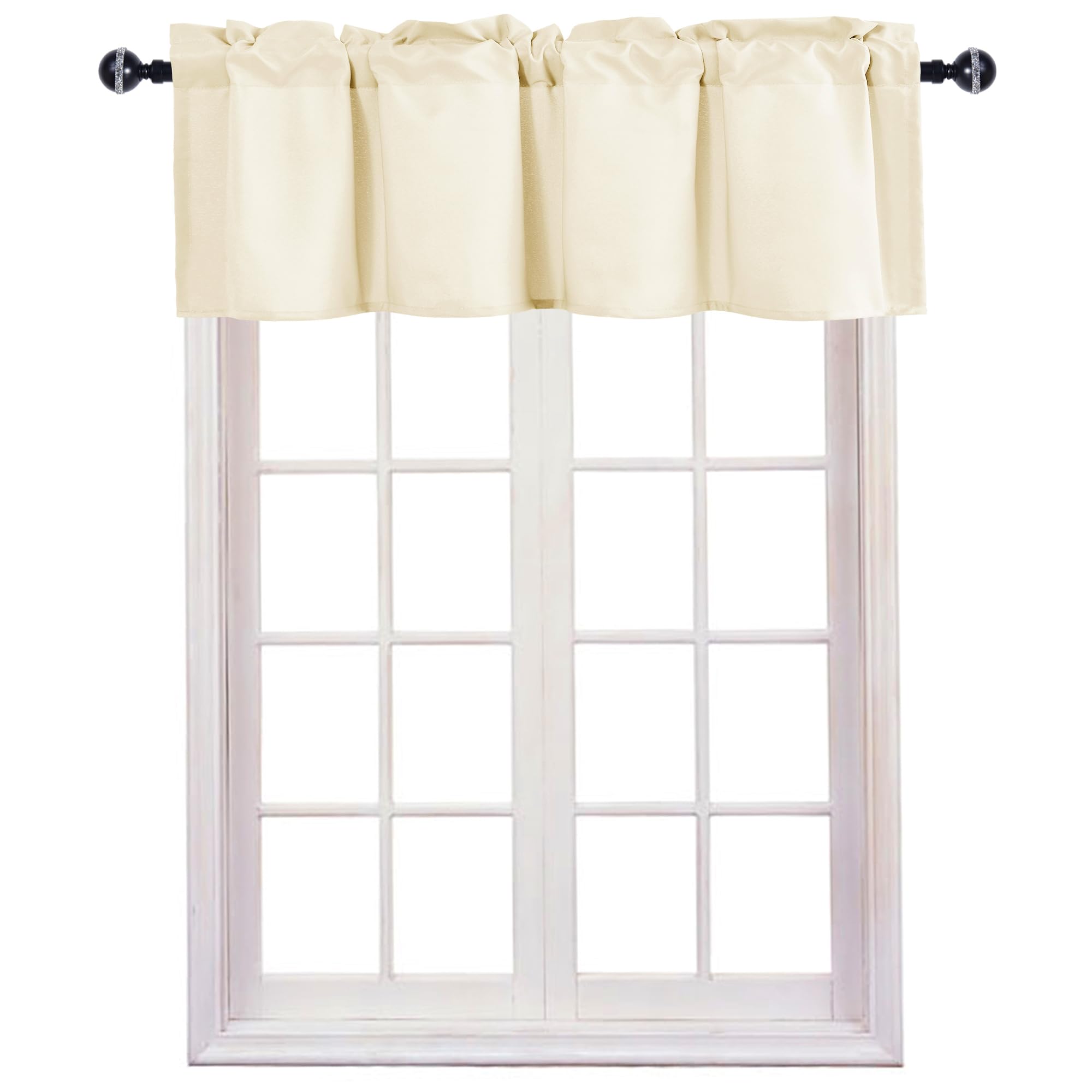 Cortinas cortas térmicas tipo cenefa JIUZHEN de 107x30 para ventana de cocina y baño