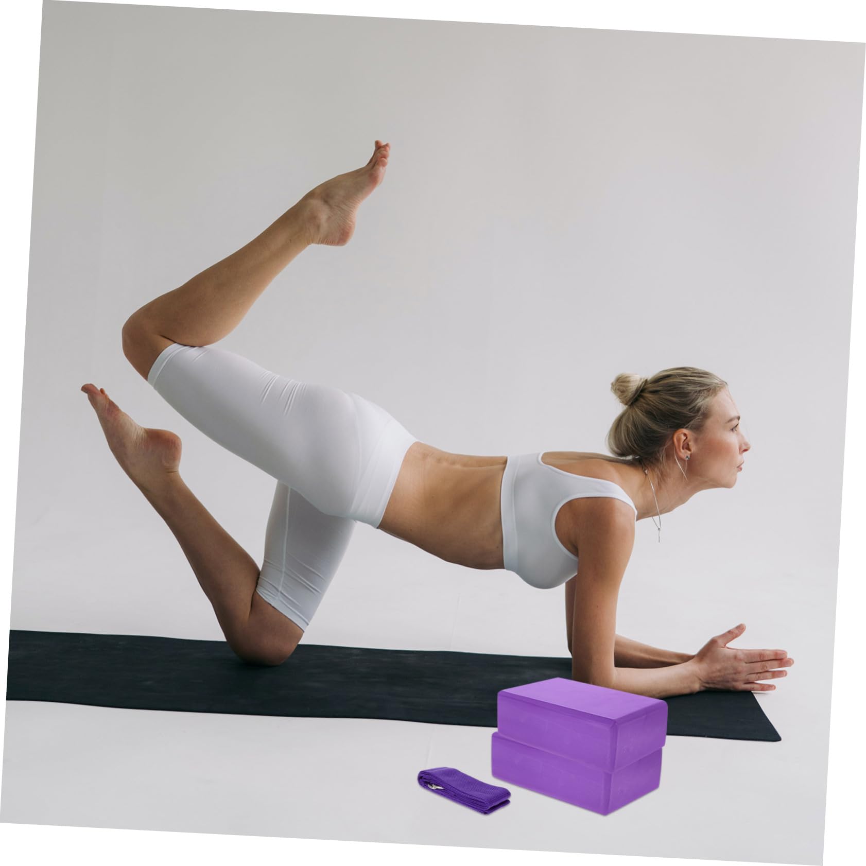Anneome Blocchi Yoga Design Leggero e Versatile con Cintura per Stretching Set 3 Pezzi in Eva per Sessioni di Yoga Caldo e Allenamento in Giardino