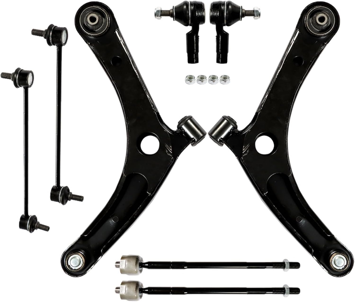 8Pcs Front Lower Control Arms Ball Joint Kit Replacement for Lancer 2008-2017 Outlander 2007-2013