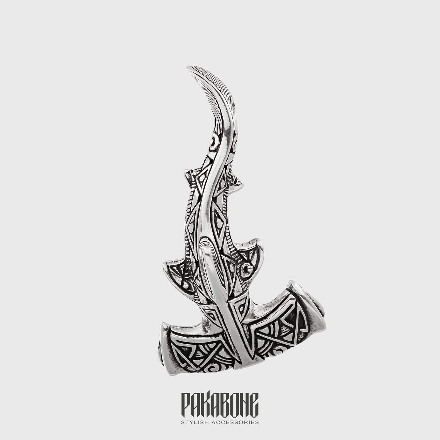 Hammerhead Shark Nautical Necklace - Maori Sterling Silver Pendant - Polynesian Tribal Tatto Style - Ocean Jewelry for Men and Women