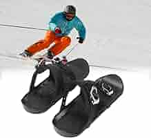 SKI SKATES スノー用スケート Mini Ski Skates, Adjustable One Size 14.2x5.8in Portable
